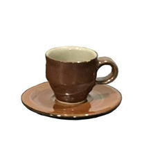 柿釉 コーヒー碗皿