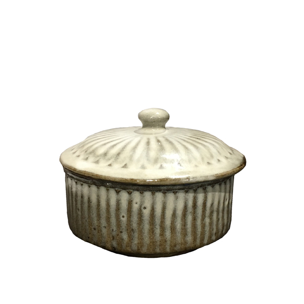 俊彦窯 しのぎ 蓋物(大)